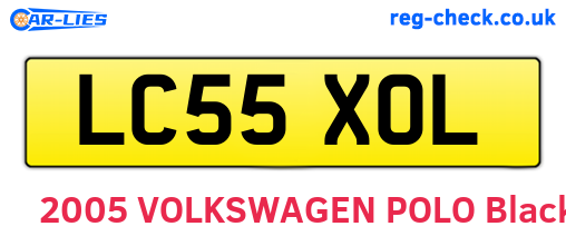 LC55XOL are the vehicle registration plates.