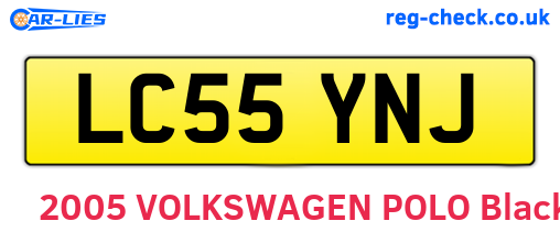 LC55YNJ are the vehicle registration plates.