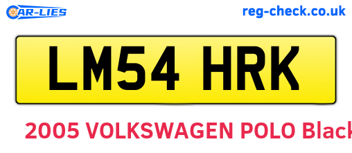 LM54HRK are the vehicle registration plates.