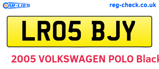 LR05BJY are the vehicle registration plates.