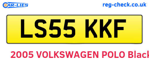 LS55KKF are the vehicle registration plates.