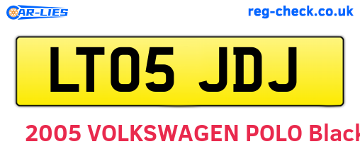 LT05JDJ are the vehicle registration plates.