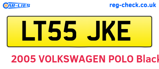 LT55JKE are the vehicle registration plates.
