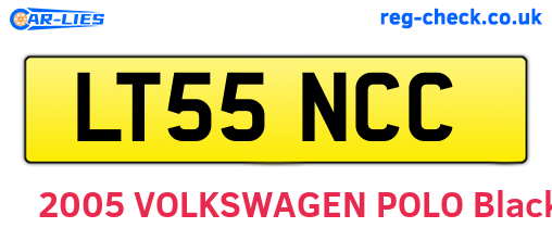 LT55NCC are the vehicle registration plates.