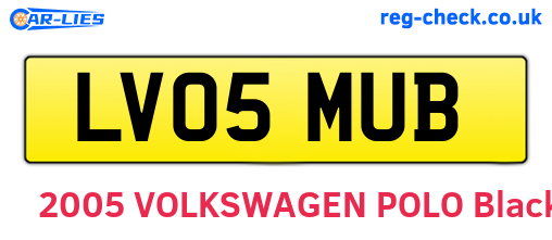 LV05MUB are the vehicle registration plates.