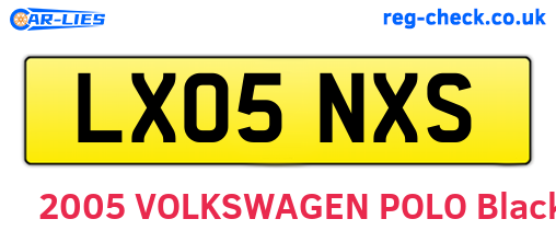 LX05NXS are the vehicle registration plates.