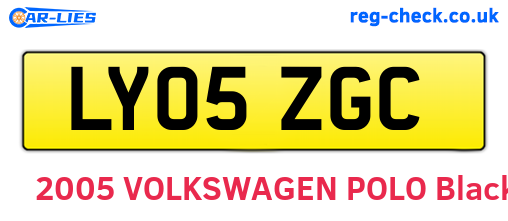 LY05ZGC are the vehicle registration plates.