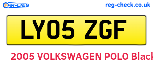 LY05ZGF are the vehicle registration plates.