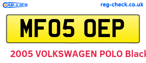 MF05OEP are the vehicle registration plates.