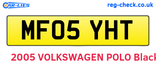 MF05YHT are the vehicle registration plates.