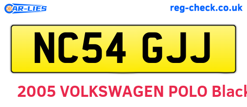 NC54GJJ are the vehicle registration plates.