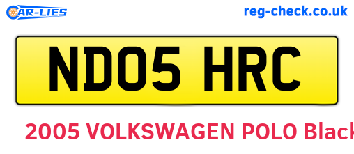 ND05HRC are the vehicle registration plates.