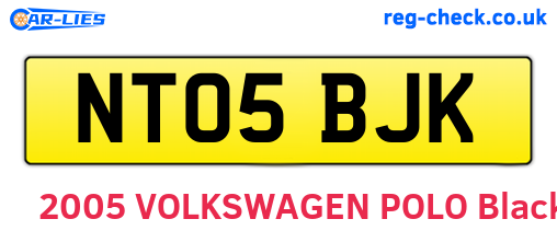 NT05BJK are the vehicle registration plates.