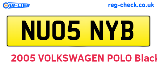 NU05NYB are the vehicle registration plates.