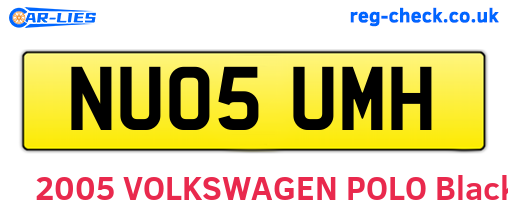 NU05UMH are the vehicle registration plates.