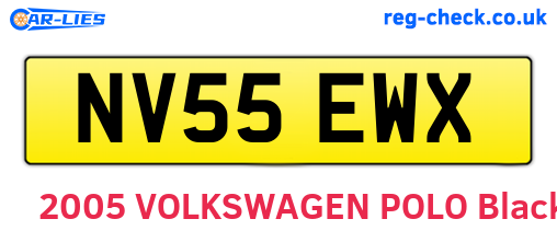 NV55EWX are the vehicle registration plates.