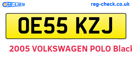 OE55KZJ are the vehicle registration plates.