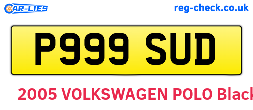 P999SUD are the vehicle registration plates.