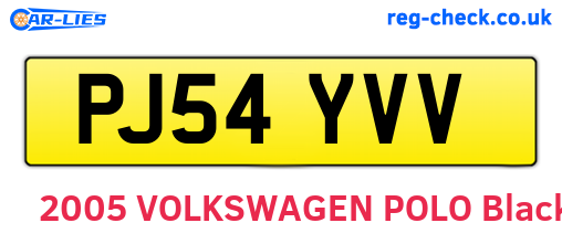 PJ54YVV are the vehicle registration plates.
