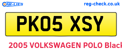 PK05XSY are the vehicle registration plates.