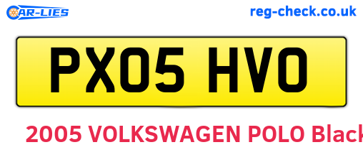 PX05HVO are the vehicle registration plates.