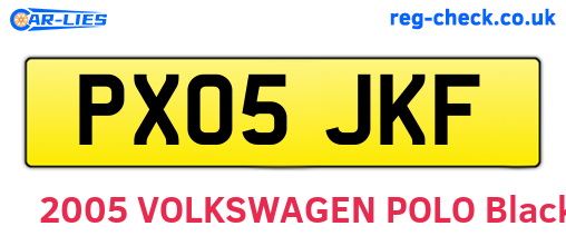 PX05JKF are the vehicle registration plates.
