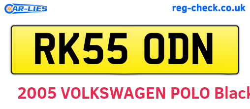 RK55ODN are the vehicle registration plates.