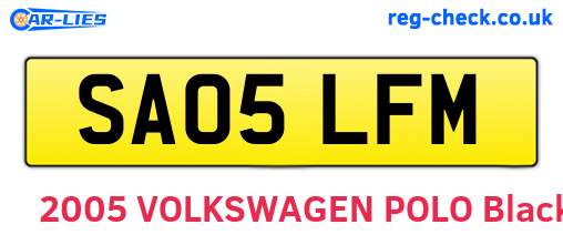 SA05LFM are the vehicle registration plates.