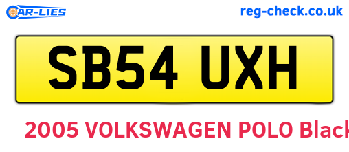 SB54UXH are the vehicle registration plates.