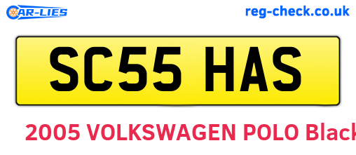 SC55HAS are the vehicle registration plates.