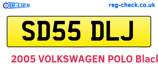 SD55DLJ are the vehicle registration plates.