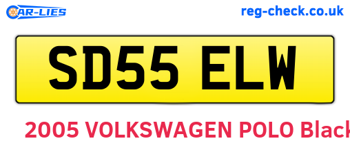 SD55ELW are the vehicle registration plates.