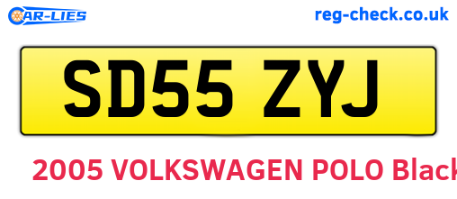 SD55ZYJ are the vehicle registration plates.