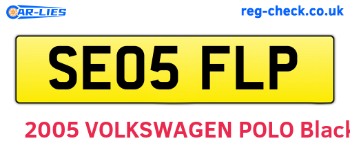 SE05FLP are the vehicle registration plates.