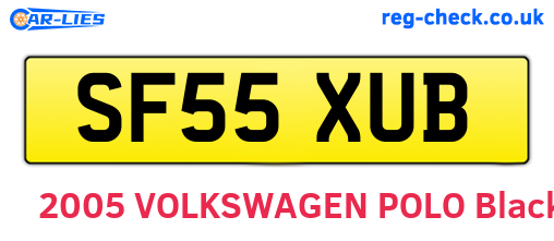 SF55XUB are the vehicle registration plates.
