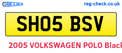 SH05BSV are the vehicle registration plates.
