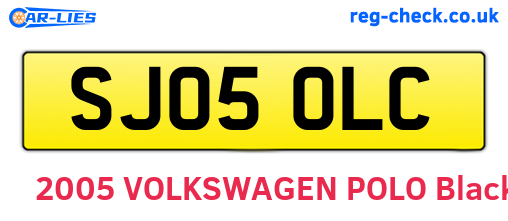 SJ05OLC are the vehicle registration plates.