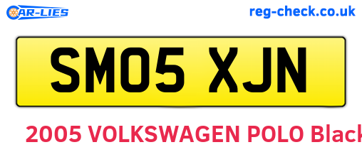SM05XJN are the vehicle registration plates.