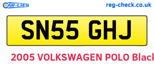 SN55GHJ are the vehicle registration plates.