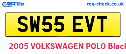 SW55EVT are the vehicle registration plates.