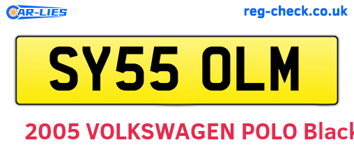 SY55OLM are the vehicle registration plates.