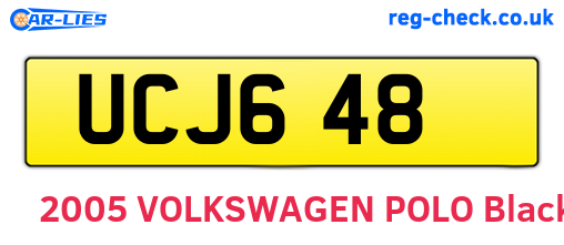 UCJ648 are the vehicle registration plates.