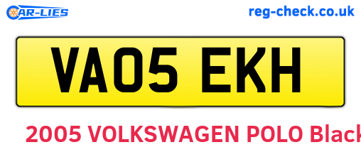 VA05EKH are the vehicle registration plates.