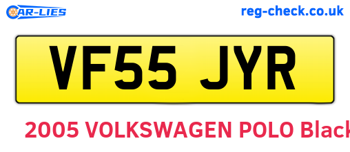 VF55JYR are the vehicle registration plates.