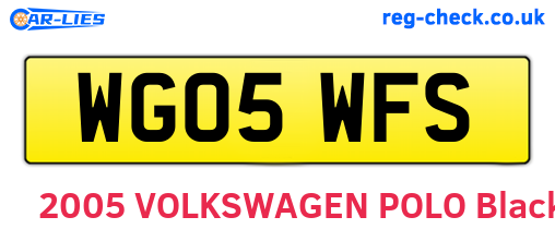 WG05WFS are the vehicle registration plates.
