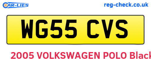 WG55CVS are the vehicle registration plates.