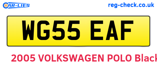 WG55EAF are the vehicle registration plates.