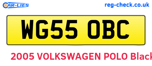 WG55OBC are the vehicle registration plates.