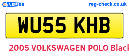 WU55KHB are the vehicle registration plates.