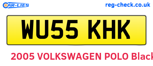 WU55KHK are the vehicle registration plates.